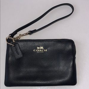 Coach Wallet Wristlet Black and Gold